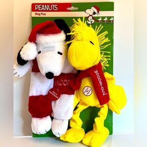 Christmas Peanuts Snoopy and Woodstock Dog Toys.   New with Tags.
